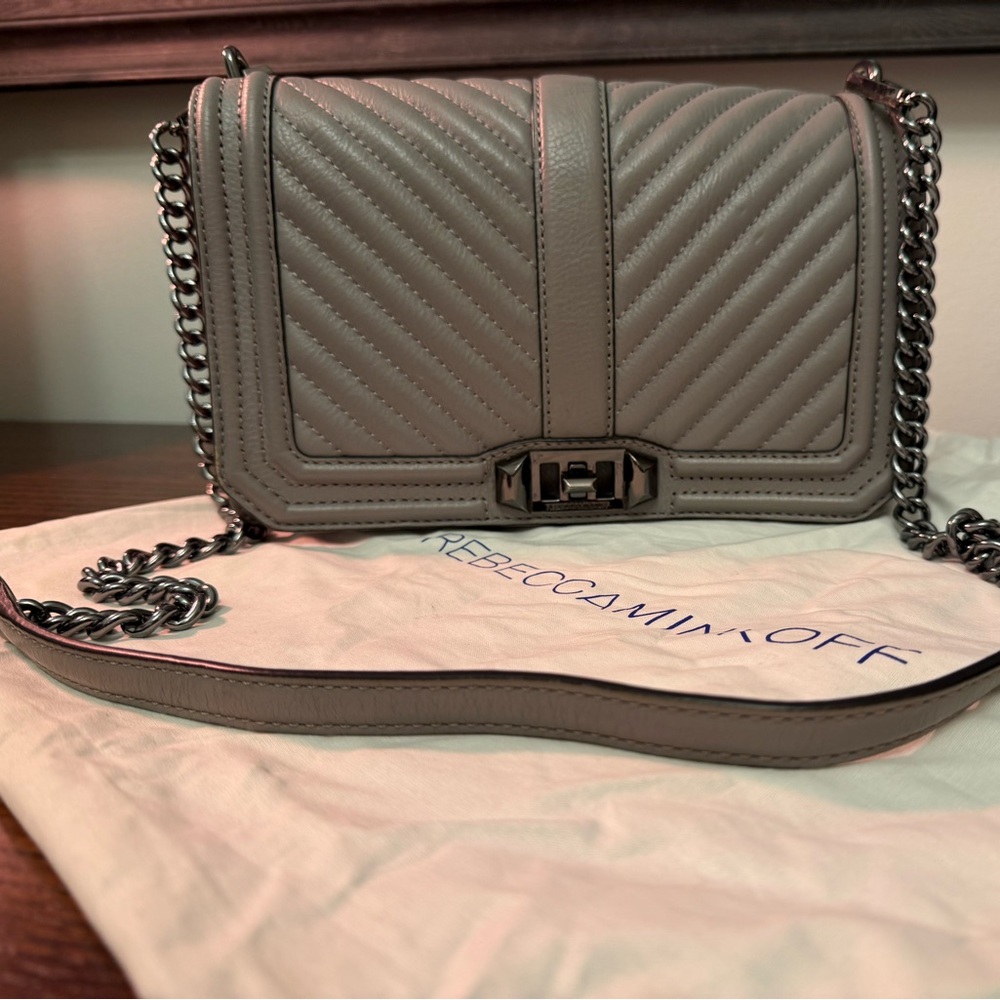 Rebecca Minkoff Taupe Quilted Crossbody Bag